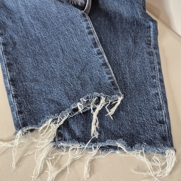 Levi's Women's Wedgie Straight Leg Button-Fly Raw Hem Ankle Jeans - Size 29W-26L - Picture 11 of 16